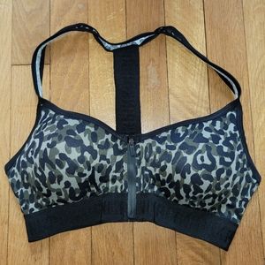 Pink camo ultimate push up sports bra zip front